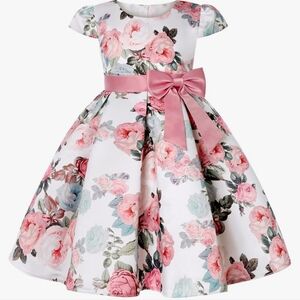 Girls Pageant Party Dresses Kid Floral Print Formal Dress for ages 5-9